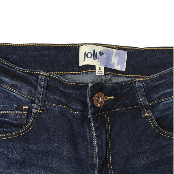 Jolt Skinny Jeans Dark‎ Wash Stretch Denim Juniors 5 Jegging Pants Casual Women - Picture 3 of 10